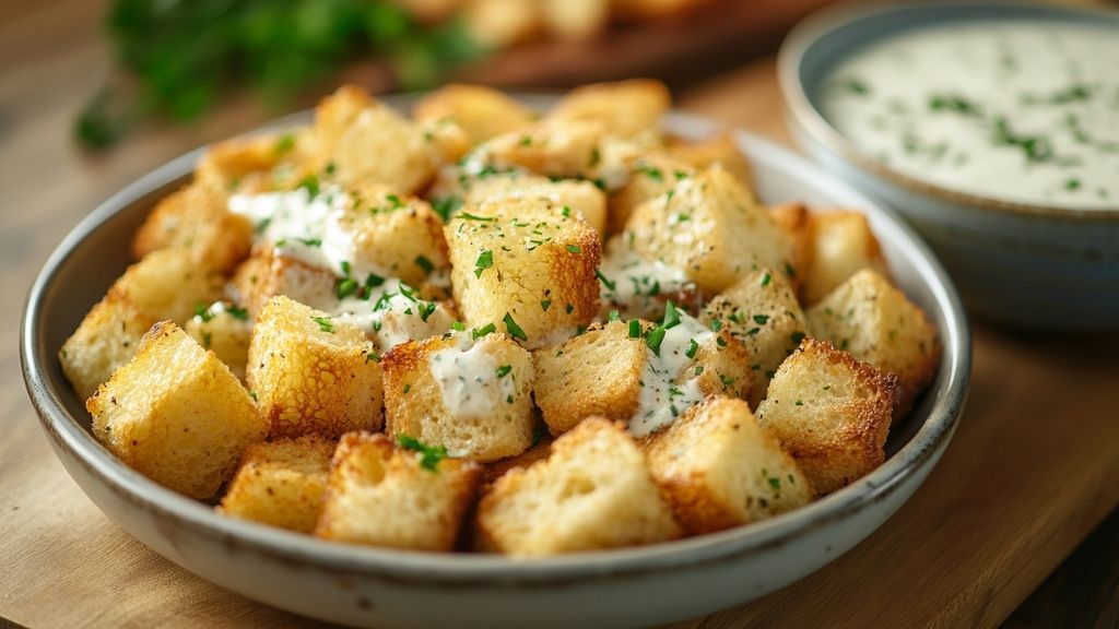 Comment préparer le poulet et les croûtons pour une salade César ?